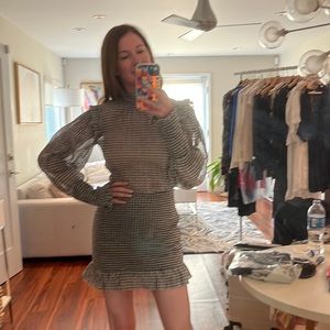 Plaid ruffle dress sheer checkered BEC + BRIDGE